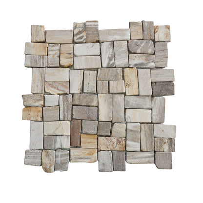 Random Petrifiedwood Floor and Wall Mosaic Tile ( $24.09/sq.ft)