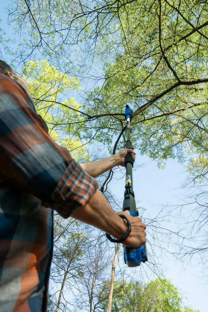 Wild Badger Power Cordless 20 Volt Telescoping Pole Saw, Includes 2.0 Ah Battery and Clip-on Charger