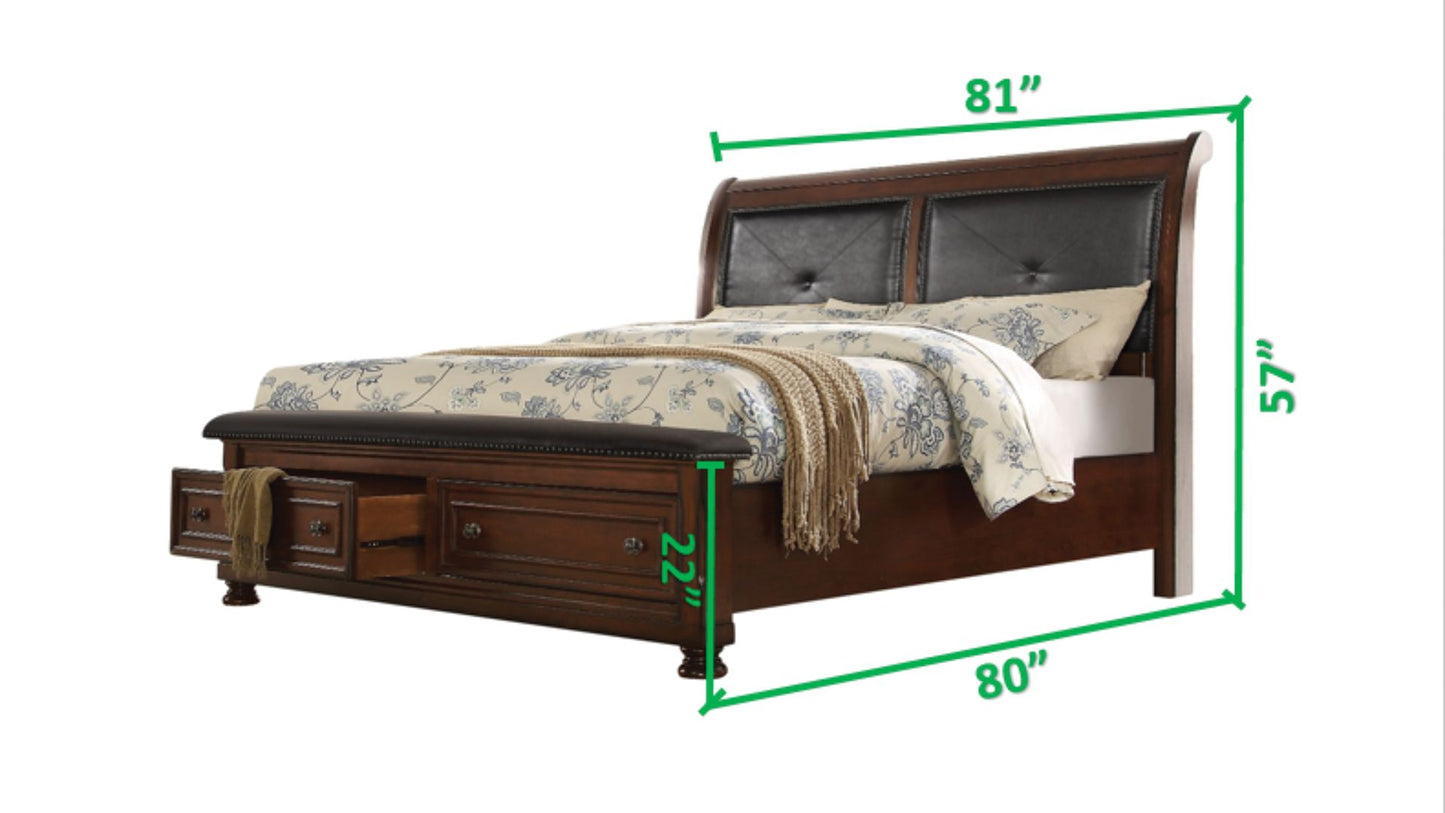 Austin King Bed Dark Walnut