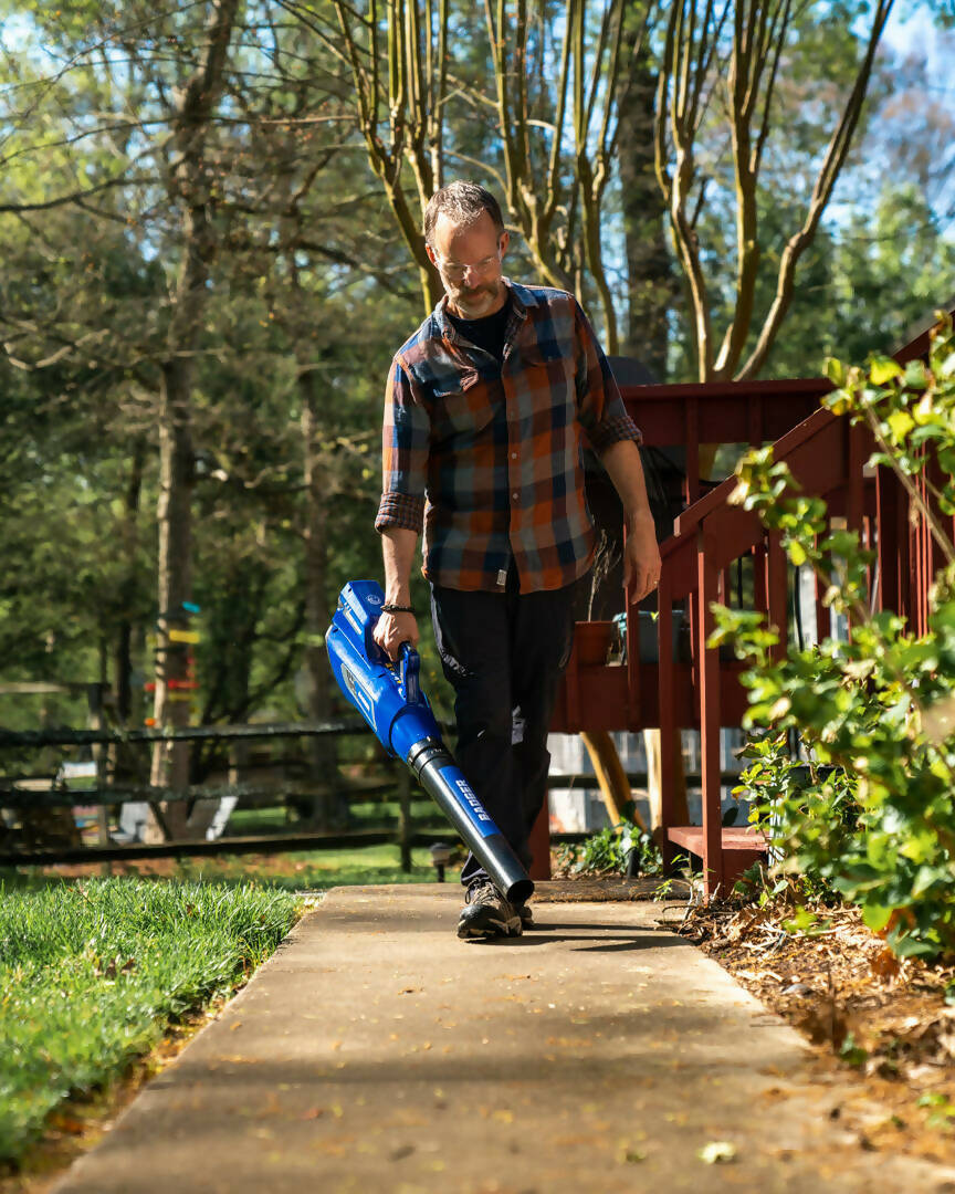 Wild Badger Power Cordless 40 Volt Brushed Trimmer/Edger and Brushed Blower Combo, Includes 2.0 Ah Battery and Clip-on Charger