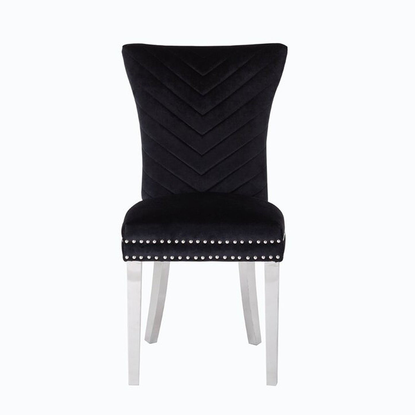 Eva 2 Piece Gold Legs Dining Chairs Finished with Black Fabric