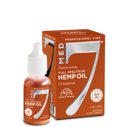 844 mg Med 7 Hemp CBD Oil Travel Size .5 oz/15 ml | 844 mg Hempzorb81™ Full Spectrum Hemp CBD Oil