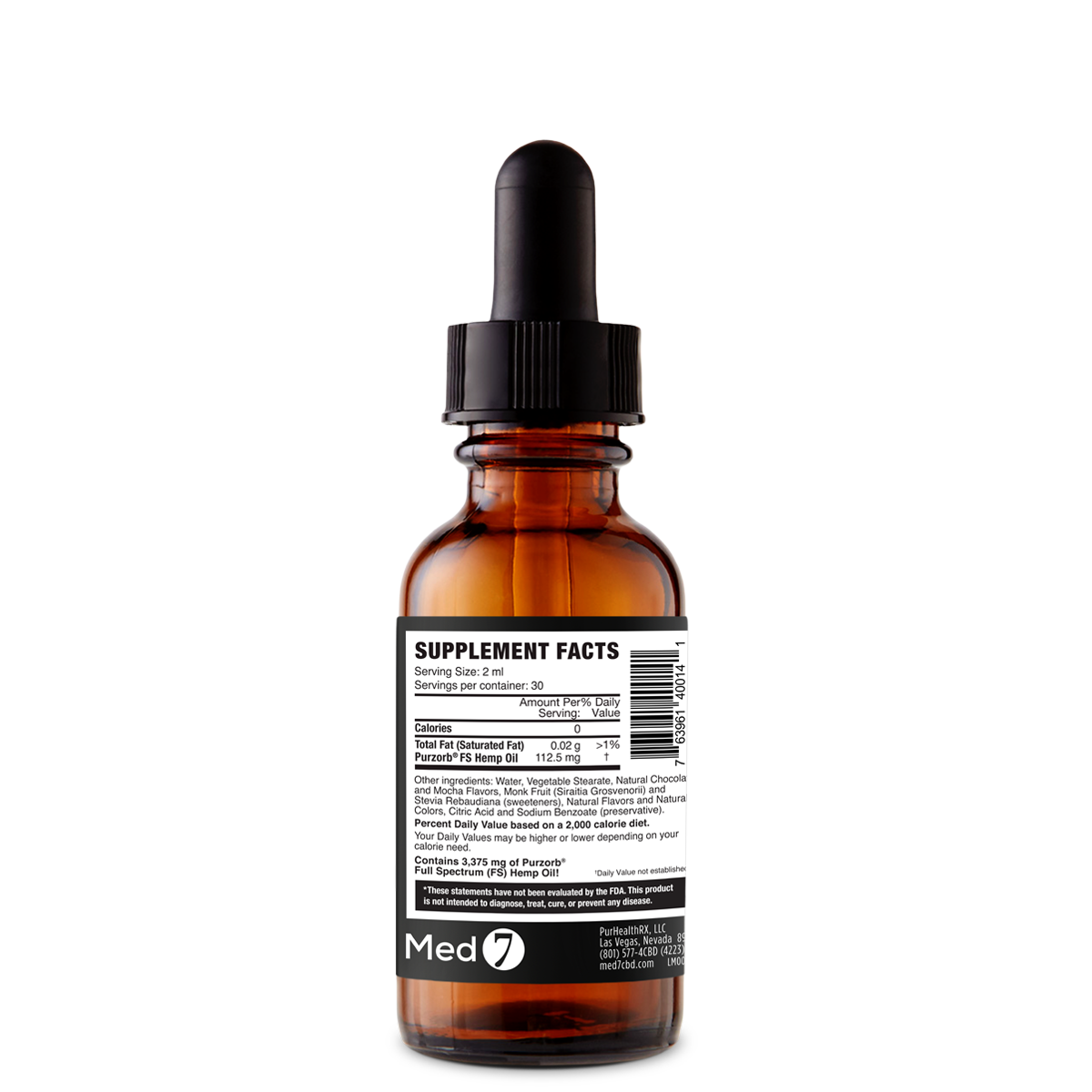 3375 mg Med 7 Hemp CBD Oil 2 oz/60 ml | 3375 mg Hempzorb81™ Full Spectrum Hemp CBD Oil