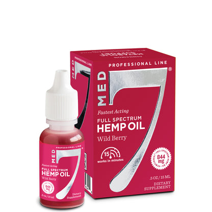 844 mg Med 7 Hemp CBD Oil Travel Size .5 oz/15 ml | 844 mg Hempzorb81™ Full Spectrum Hemp CBD Oil