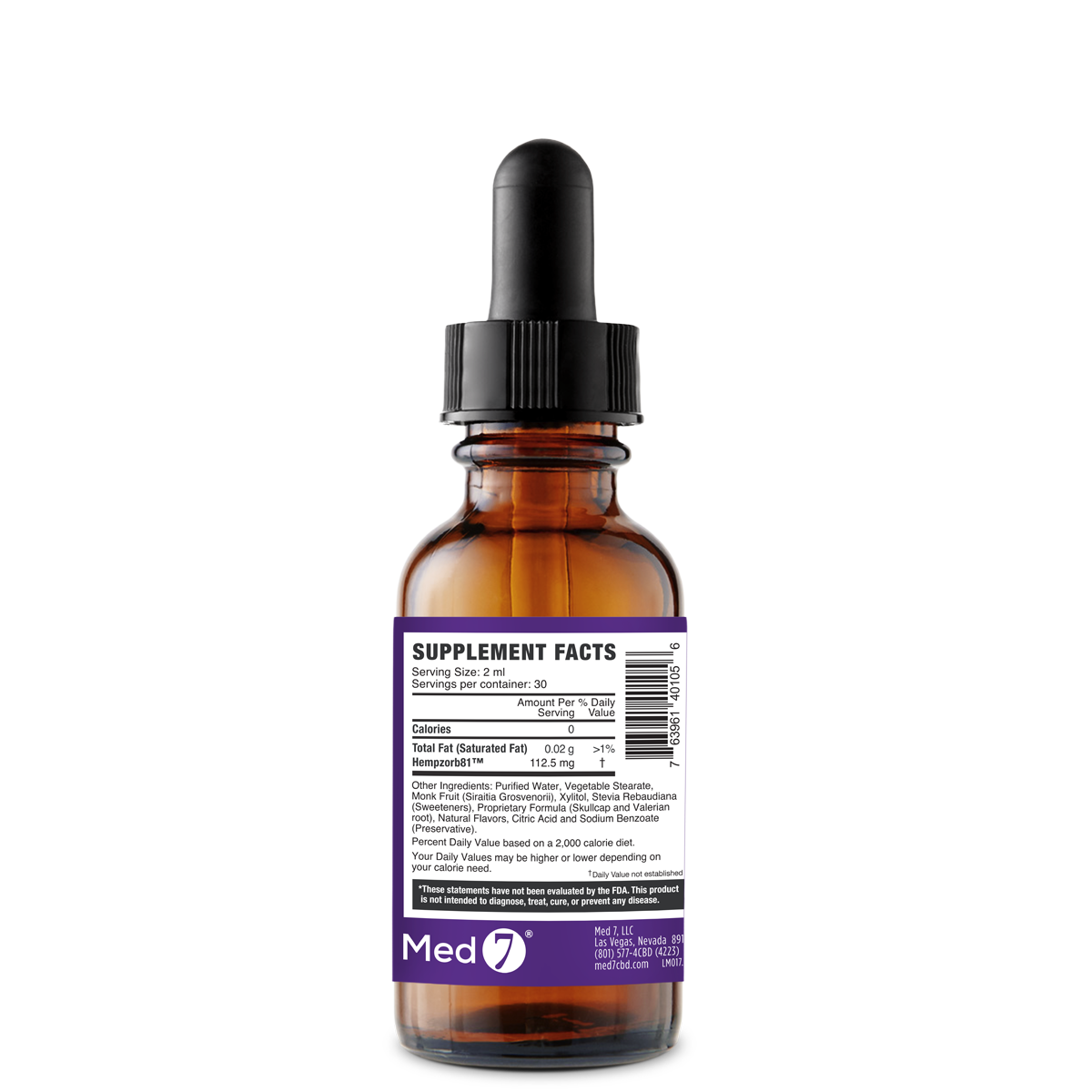 3375 mg Med 7 PM 2 oz/60 ml | 3375 mg Hempzorb81™ Full Spectrum Hemp CBD Oil