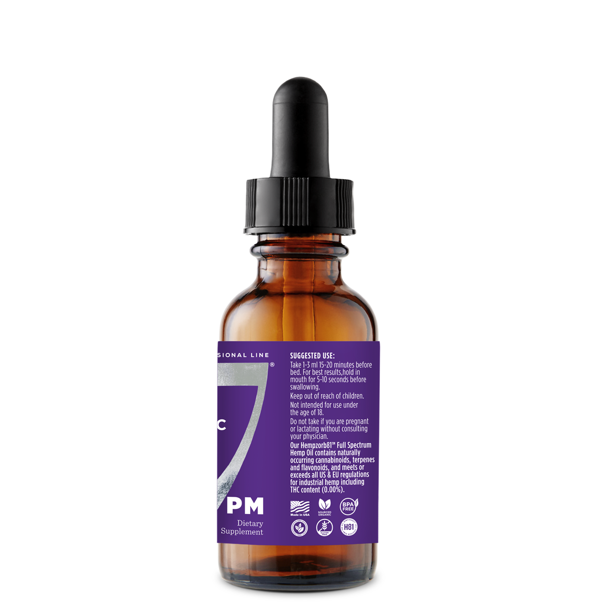 3375 mg Med 7 PM 2 oz/60 ml | 3375 mg Hempzorb81™ Full Spectrum Hemp CBD Oil