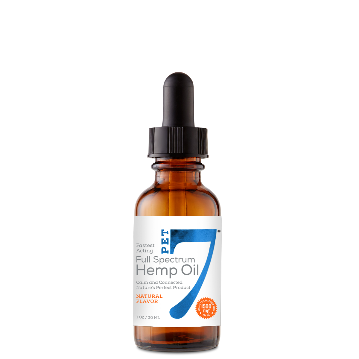 1500 mg Pet 7 Hemp CBD Oil 1 oz/30 ml | 1500 mg Hempzorb81™