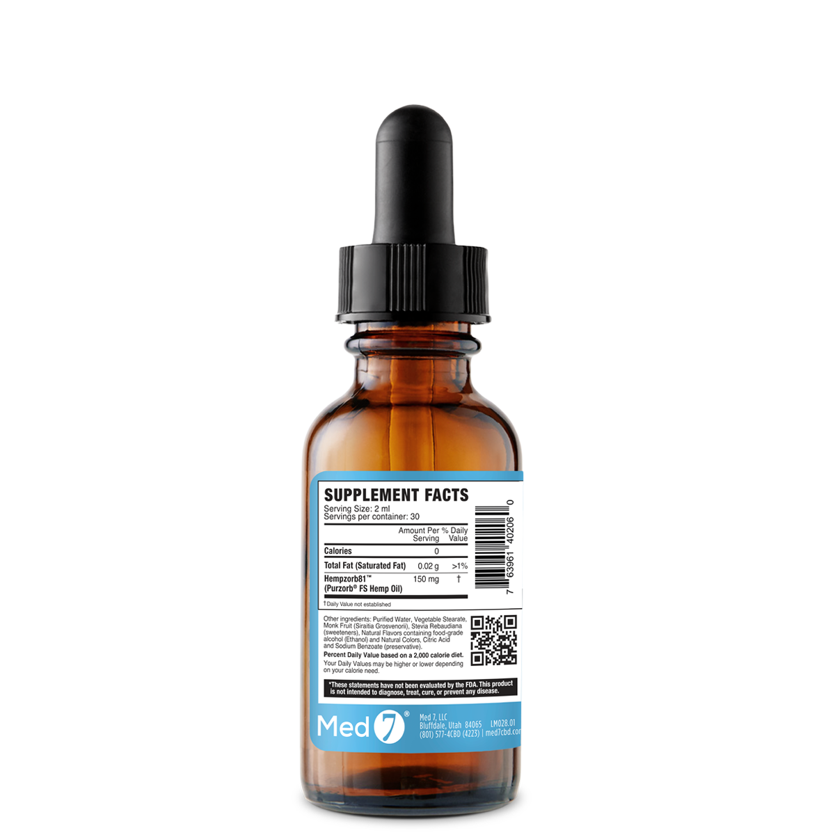 4500 mg Med 7 Maximum Strength 2 oz/60 ml | 4500 mg Hempzorb81™ Full Spectrum Hemp CBD Oil