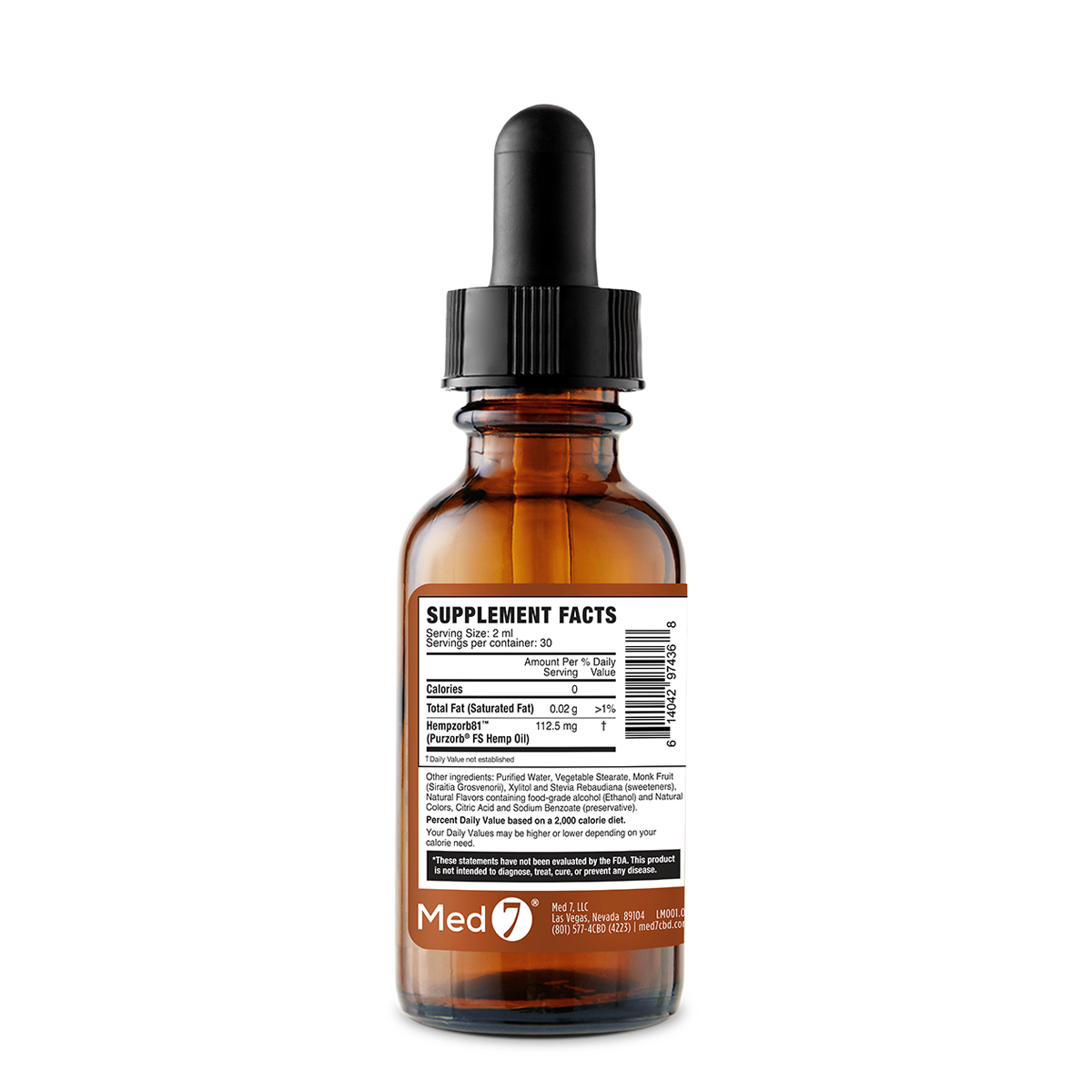 3375 mg Med 7 Hemp CBD Oil 2 oz/60 ml | 3375 mg Hempzorb81™ Full Spectrum Hemp CBD Oil