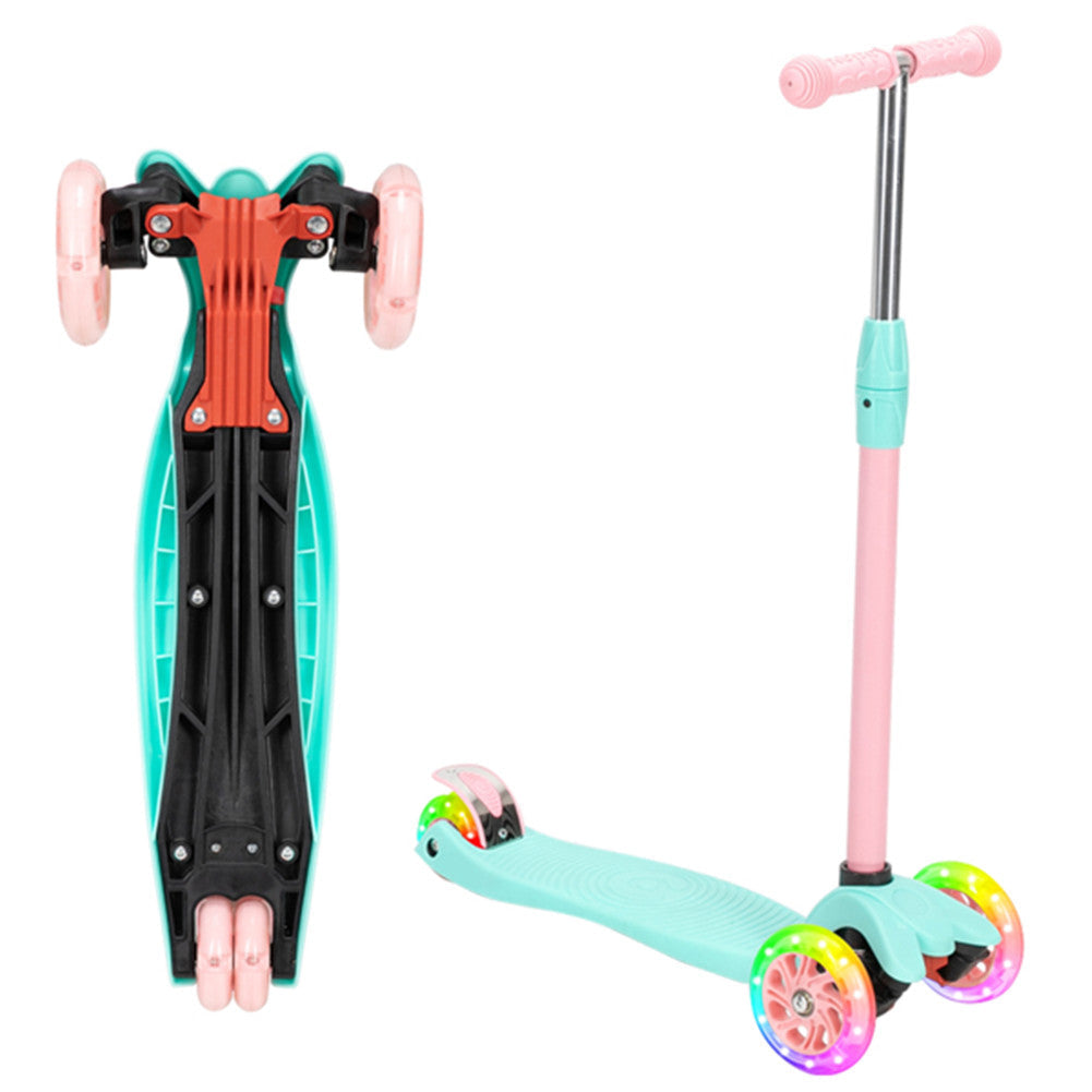 YIWA Toddlers Scooter Non-foldable 3-speed Adjustment Scooter Blue Pink