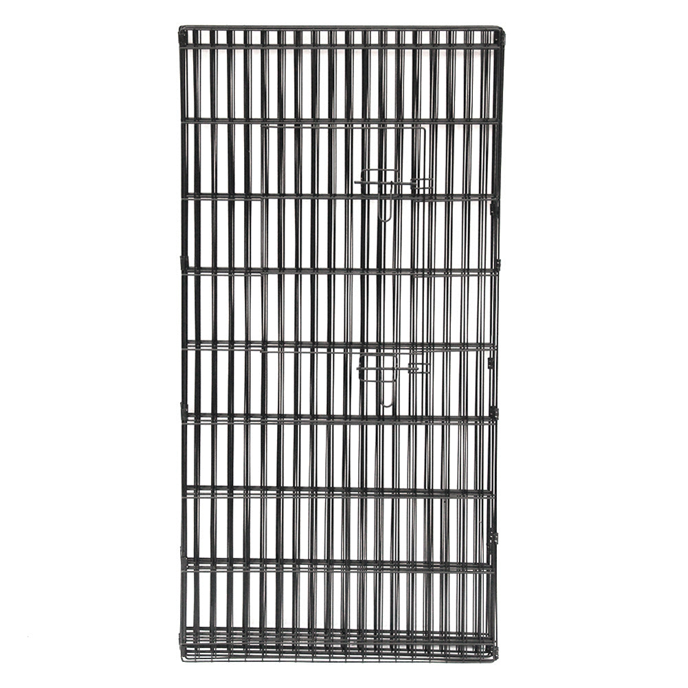 BEESCLOVER 48" Basics Play Area Foldable Metal Pet Wire Fence 8 Pieces with Open Doors Black