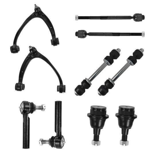 GARVEE 10pc Front Upper Control Arms Ball Joint Tie Rod Front Suspension Steering Kit for Silverado 1500