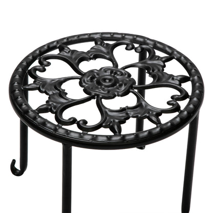 ALICIAN 4pcs Round Ironwork Plant Stand Corner Plant Shelf Racks