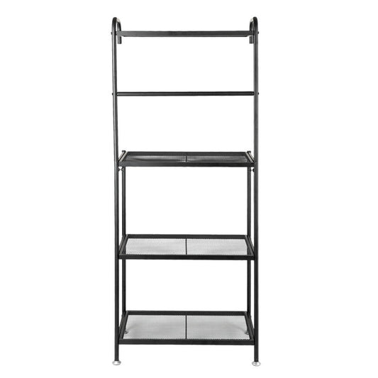 RONSHIN 4-tier Kitchen Shelf with Wire Mesh Storage Rack Black