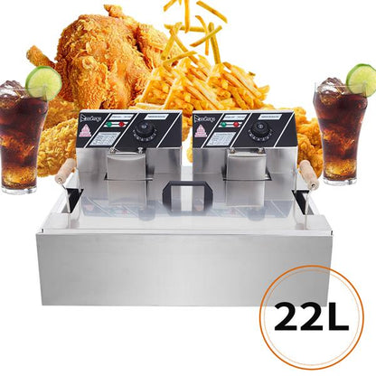 ZOKOP Electric Fryer EH830 12L Single-Cylinder 5000W Stainless Steel Large Oil Consumption