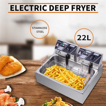 ZOKOP Electric Fryer EH830 12L Single-Cylinder 5000W Stainless Steel Large Oil Consumption