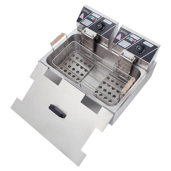 ZOKOP Electric Fryer EH830 12L Single-Cylinder 5000W Stainless Steel Large Oil Consumption