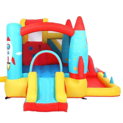 THBOXES Rocket Bounce House Inflatable Castle Jumping Surface Slide with Blower Summer Toys