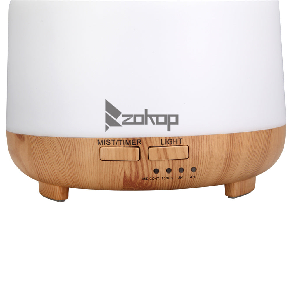 ZOKOP 450ml Aromatherapy Oil Diffuser Colorful Ultrasonic Humidifier White