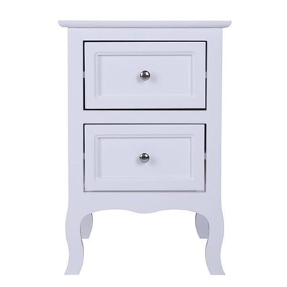 AMYOVE Nightstand with 2 Drawer Side End Wood Bedside Tables White