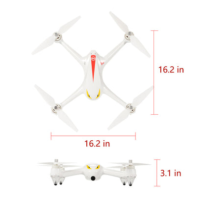 RCTOWN MJX B2C 1080P Camera RC Drone Brushless Motor Quadcopter White US Plug