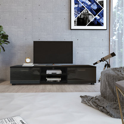 ALICIAN TV Stands with 2 Cabinet Doors TV Console Living Room Bedroom Storage Shelves
