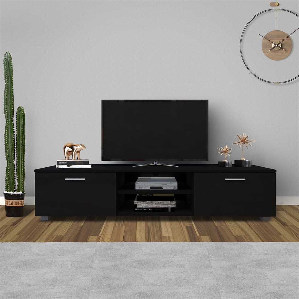 ALICIAN TV Stands with 2 Cabinet Doors TV Console Living Room Bedroom Storage Shelves