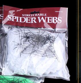 CYNDIE Halloween Decorations Stretchable Cobweb with 24 Fake Spiders