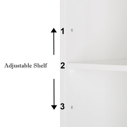 AMYOVE 3 Tiers Bathroom Cabinet Double Doors Waterproof Space-Saving Storage Cabinet