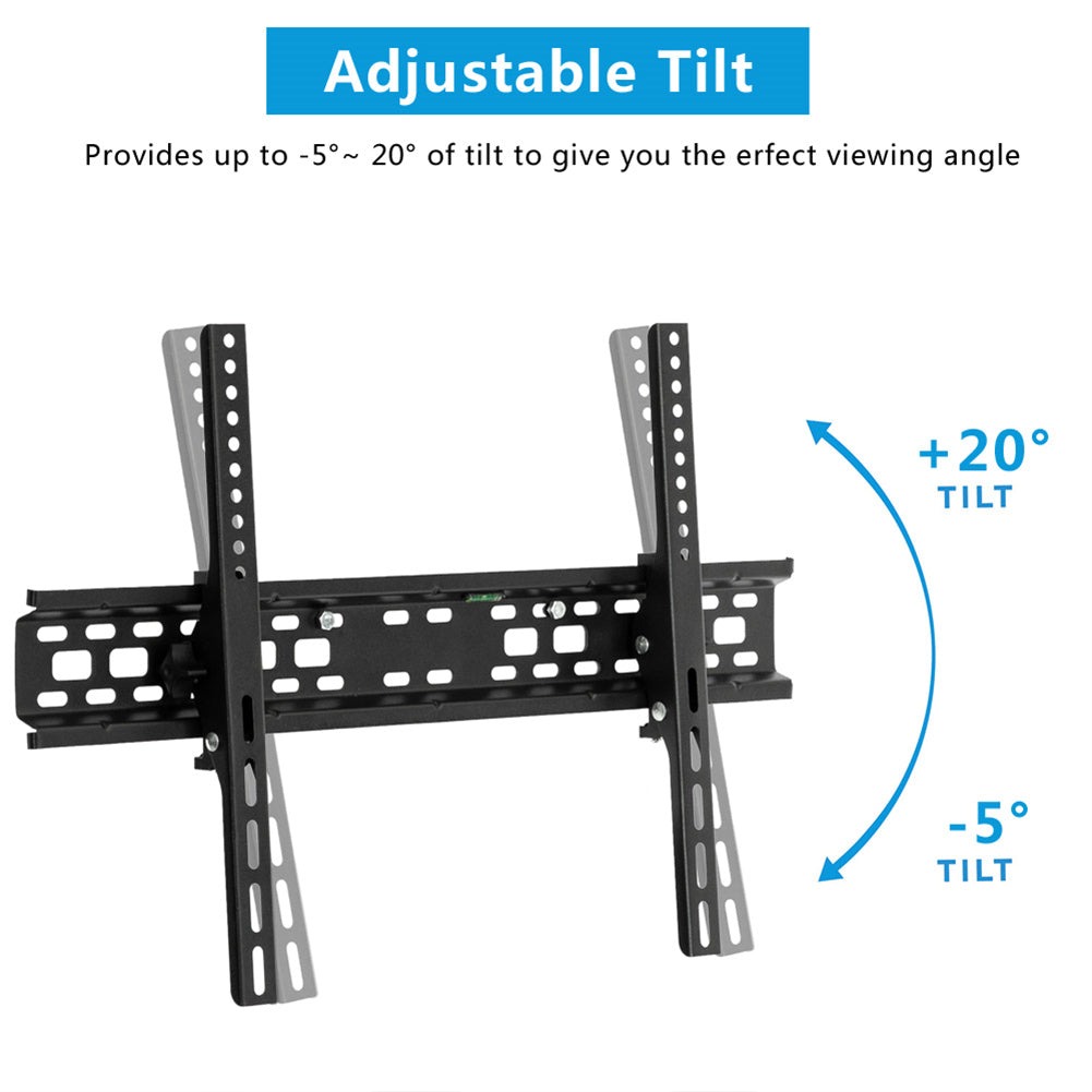 RONSHIN TV Stand with Spirit Level Wall Mounted 600x400 Mm Black