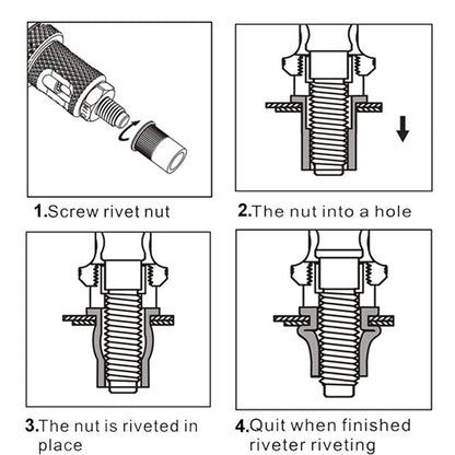 TOWALLMARK Rivet Nut Tool BT610 Hand Riveter Machine Riveting Kit