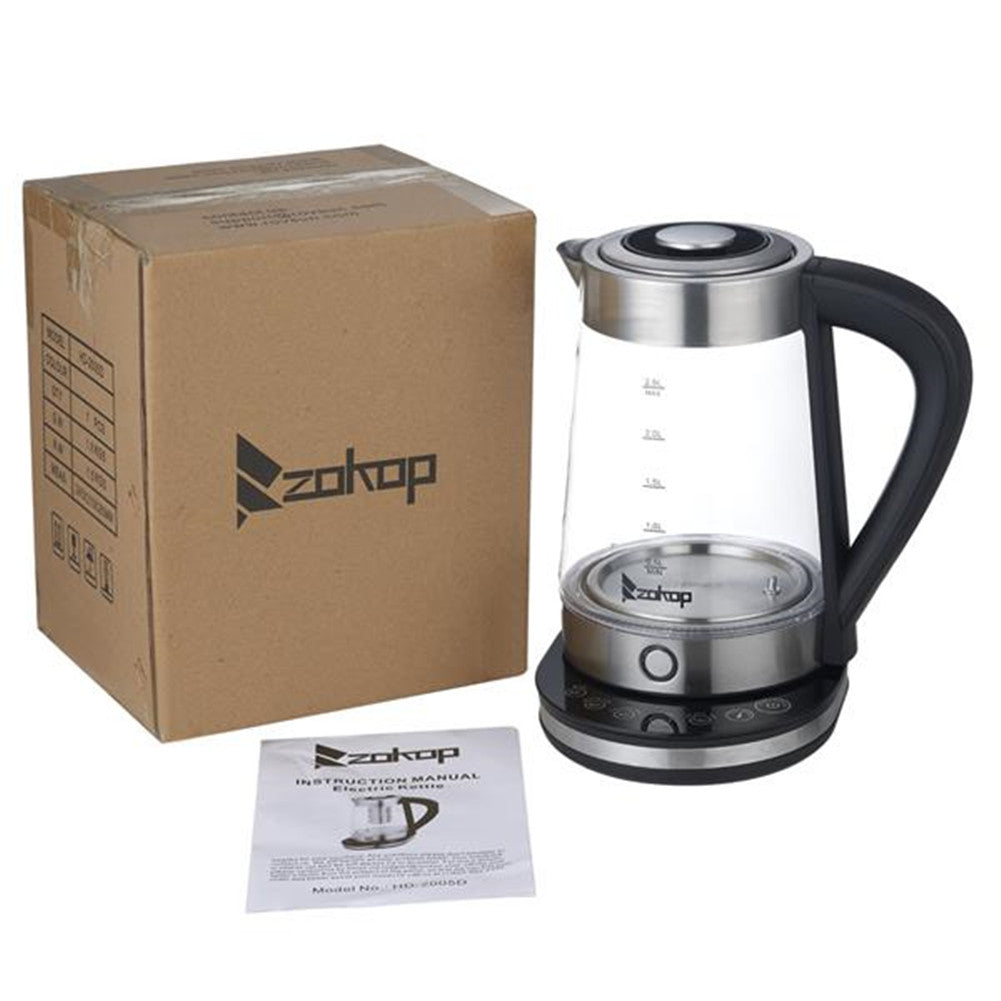 ZOKOP 2.5L Electric Glass Kettle Fast Boiling Water Heater