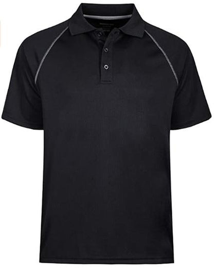 YESFASHION Men's Golf Polo Shirts Short Sleeve Collared T Shirt Black