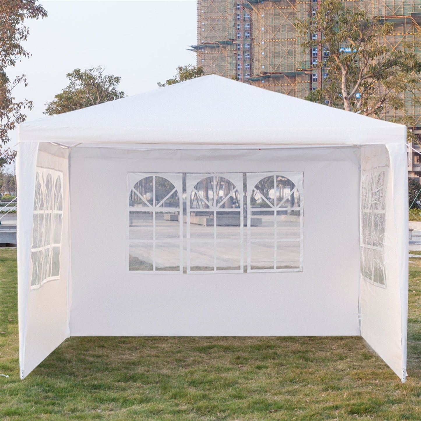 THBOXES 3-Sided Waterproof Assembled Tent Large Space with Spiral Tubes for Wedding Camping Parking