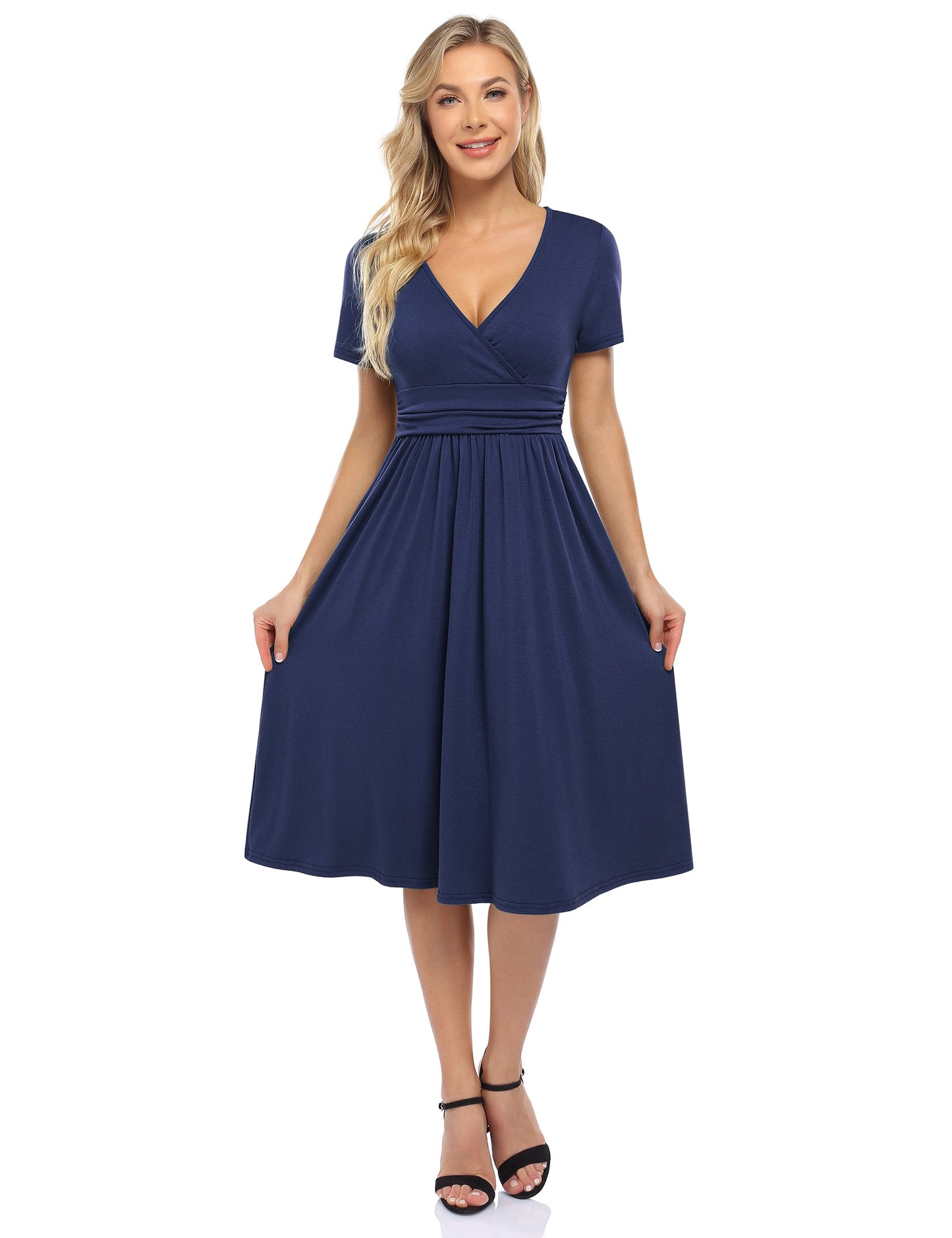 YESFASHION Women's V-neck Casual Dress