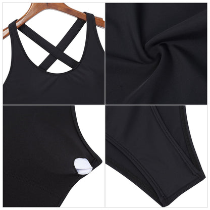 YESFASHION Women Athletic One Piece Swimsuit Racerback Competitive