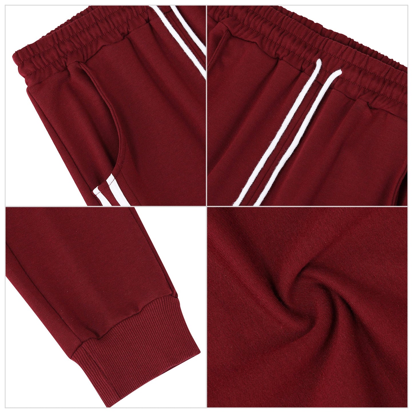 YESFASHION Women's Drawstring Exercise Pants Wine Red