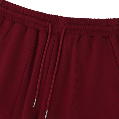 YESFASHION Women's Pockets Casual Sports Pants Wine Red