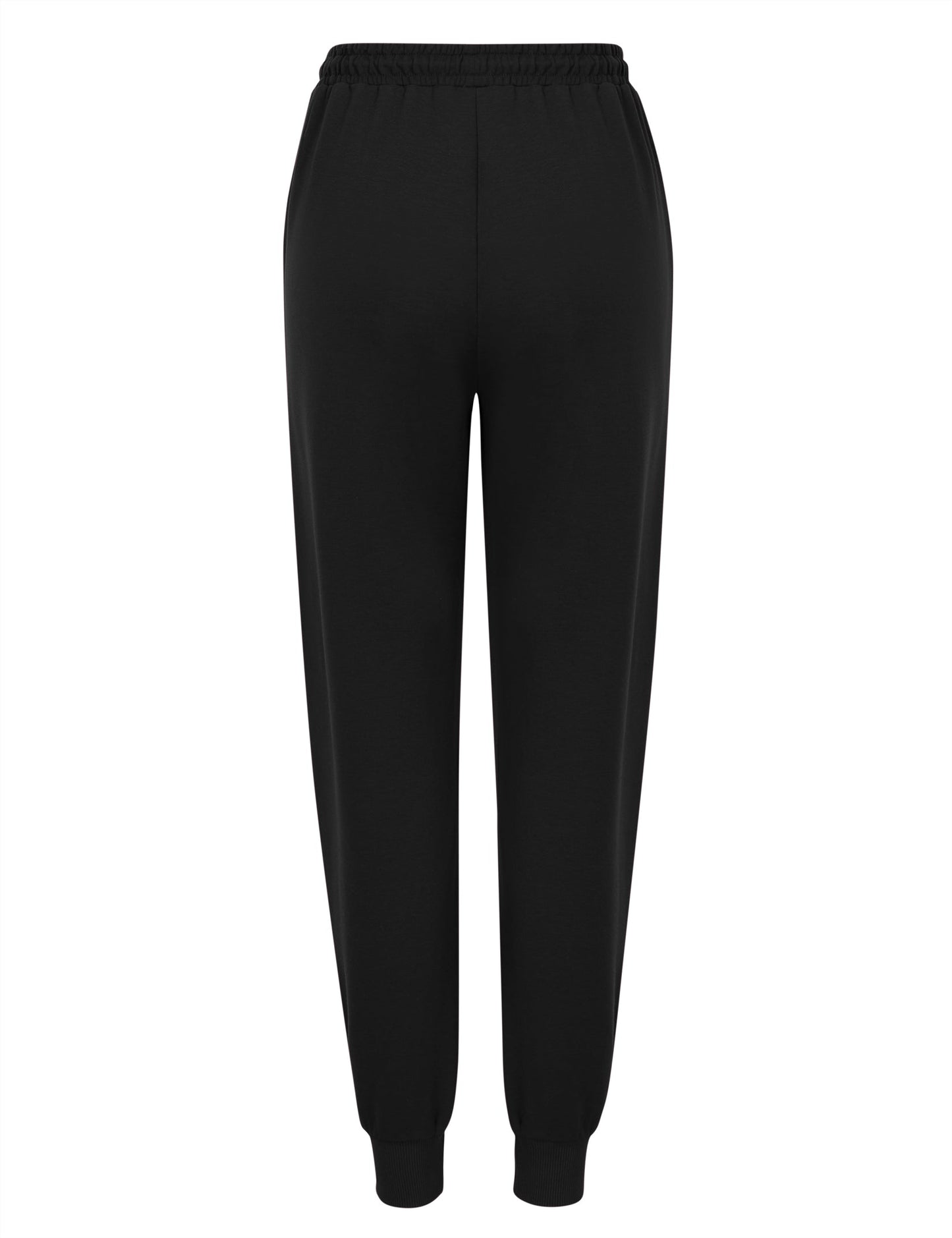 YESFASHION Women's Drawing Pockets Casual Sports Pants Black