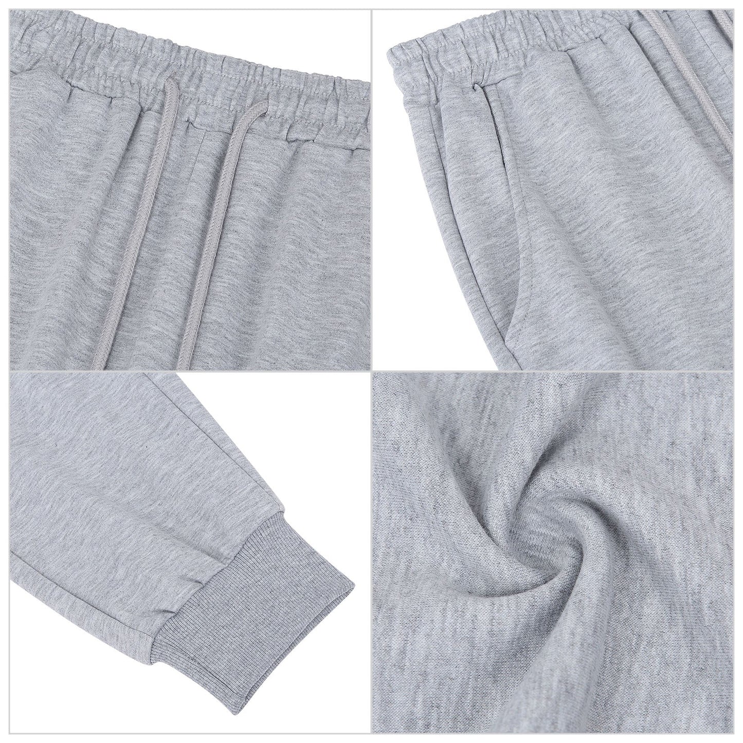 YESFASHION Women's Drawing Pockets Casual Sports Pants Grey