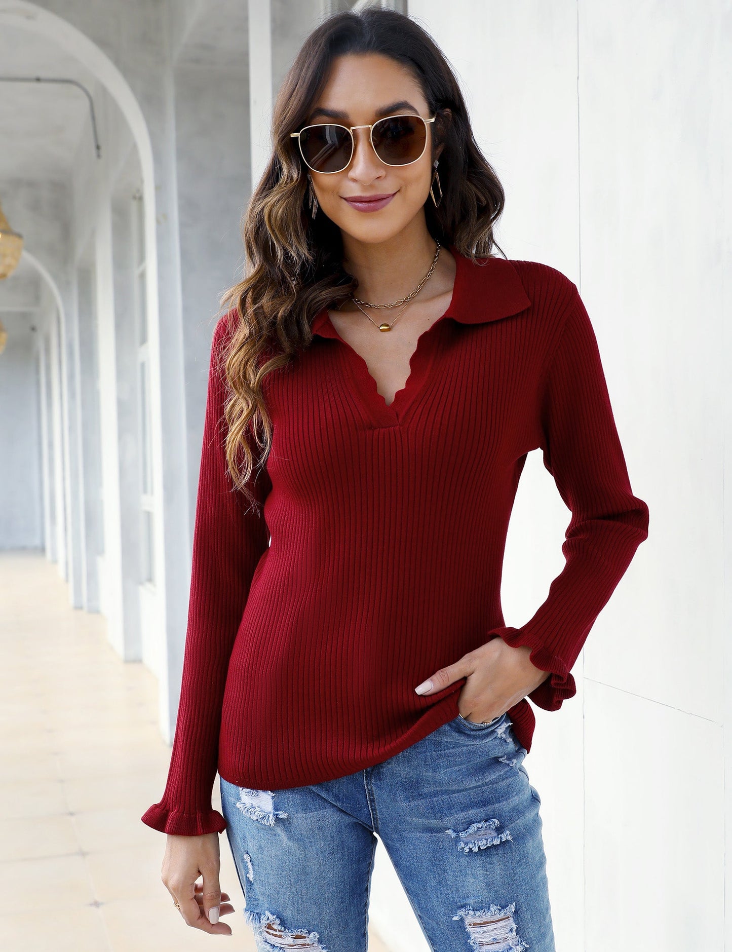 YESFASHION Women's Off Shoulder Top Long Sleeve T-Shirt