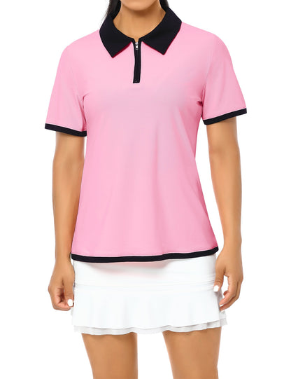 YESFASHION Polo Shirts for Women Golf Tops Pink