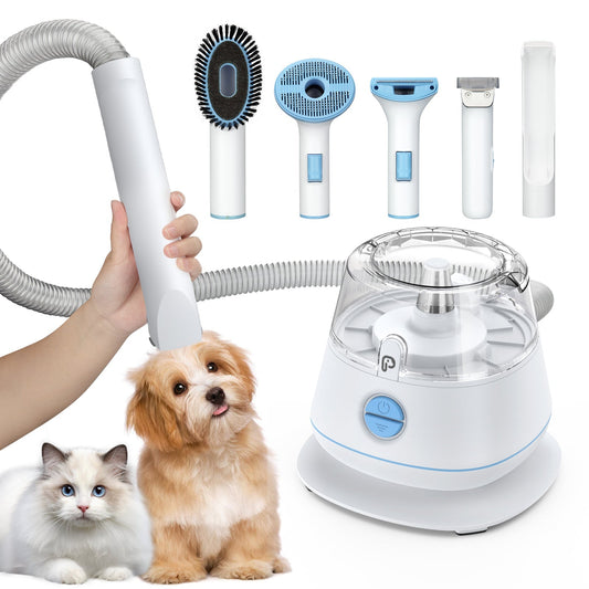 ASYPETS Dog Grooming Kit with 5 Professional Grooming Tools Pet Grooming Vacuum Kit