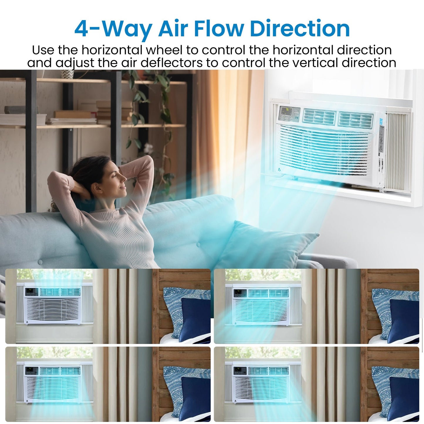 GARVEE 8000BTU Air Conditioner Turbo Fast Cooling AC Unit with Remote/App Control Flexible Window Opening