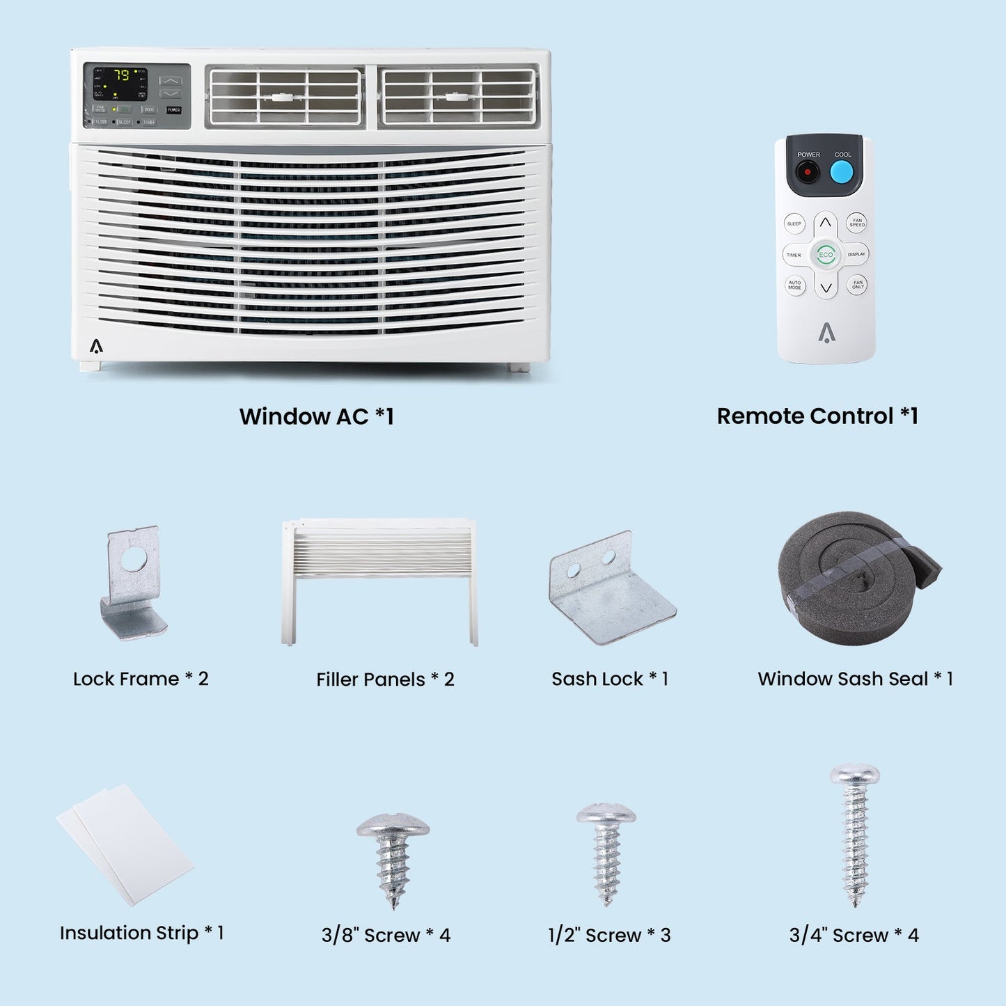 GARVEE 8000BTU Air Conditioner Turbo Fast Cooling AC Unit with Remote/App Control Flexible Window Opening