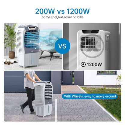 GARVEE Aprafie Evaporative Air Cooler 3500CFM Portable Air Conditioners Swamp Cooler Cooling Fan