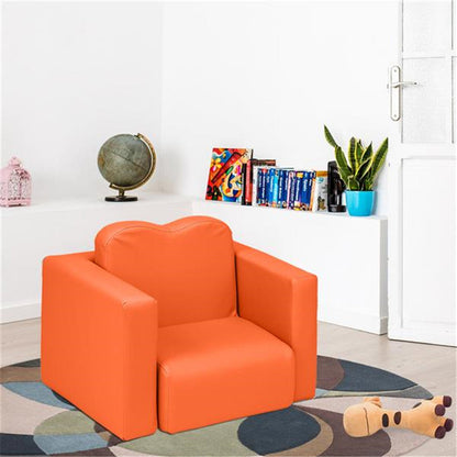 ALICIAN Children Sofa 49*32*39cm Rectangular 2-in-1 Sofa and Table Orange