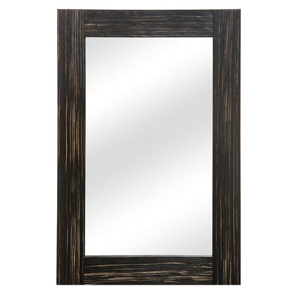 ALICIAN Rectangular Decorative Mirror Wood Glass Brown