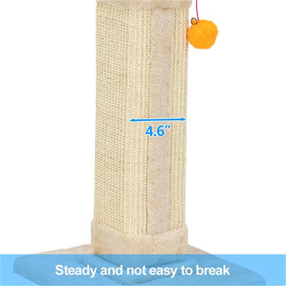 BEESCLOVER 21" Cat Pet Climbing Frame with Ball Climbing Mount Beige