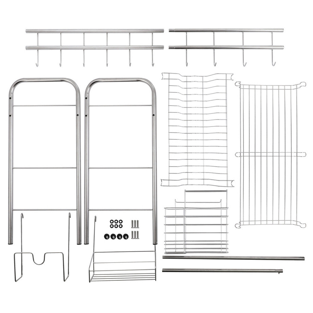 RONSHIN Single Layer Bowl Rack Shelf Dish Drainer Kitchen Organizer Silver